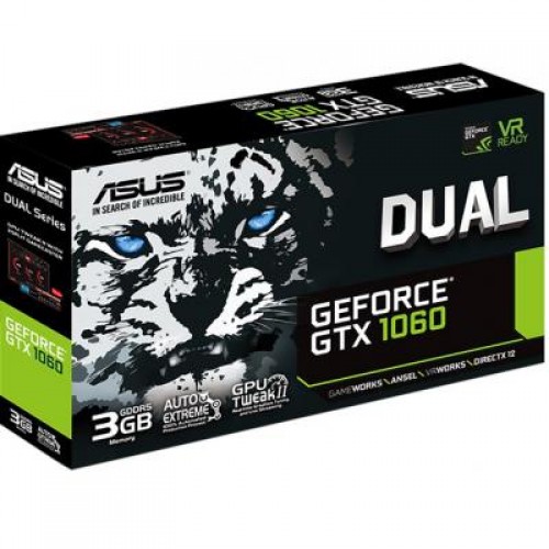 Видеокарта Asus GeForce GTX1060 3072Mb DUAL (DUAL-GTX1060-3G)