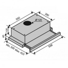 Вытяжка Ventolux GARDA 50 Inox (650) IT H