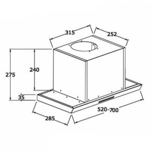 Вытяжка ZIRTAL INLINEA 60 BL