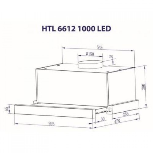 Вытяжка MINOLA HTL 6612 BL 1000 LED