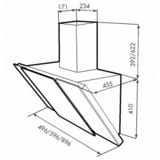 Вытяжка ELEYUS Vesta A 1000 LED SMD 60 IS+BL