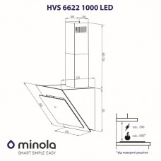 Вытяжка MINOLA HVS 6622 BL 1000 LED