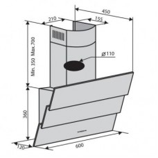 Вытяжка Ventolux RIALTO 60 BK (750) TRC