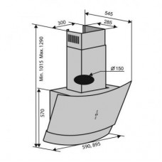 Вытяжка Ventolux WAVE 60 WH (1000) TRC IT