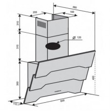 Вытяжка Ventolux PIEMONTE 60 WH (750) TRC SD
