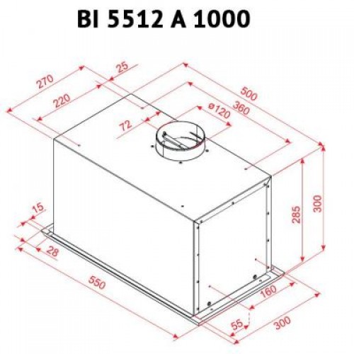 Вытяжка Perfelli BI 5512 A 1000 I LED