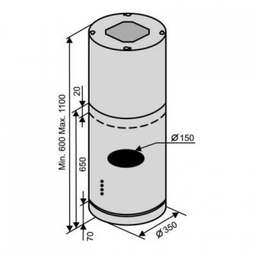Вытяжка Ventolux ISOLA CILINDRO 1200
