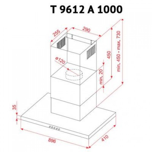 Вытяжка Perfelli T 9612 A 1000 BL LED