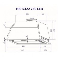 Вытяжка MINOLA HBI 5322 BL 750 LED