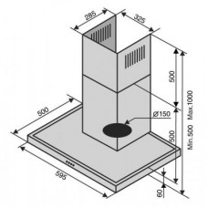 Вытяжка Ventolux ITALIA 60 Inox (1000) ST