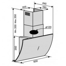 Вытяжка Ventolux SPACE 60 BK (750) TRC SD