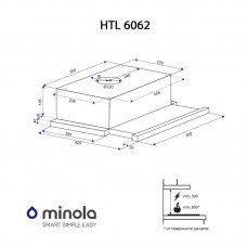 Вытяжка Minola HTL 6062 I/BL Glass 450 LED