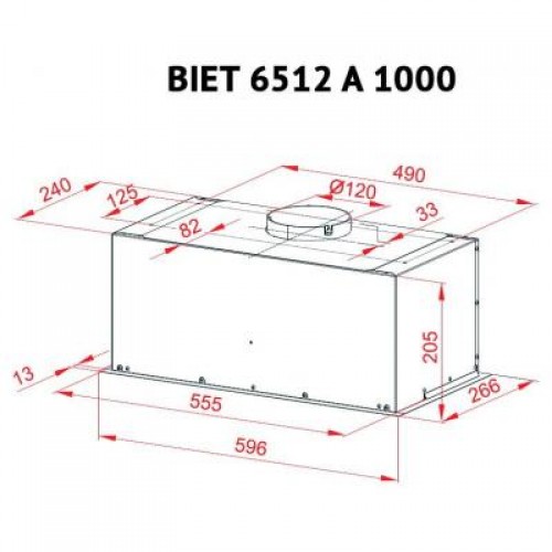 Вытяжка Perfelli BIET 6512 A 1000 IV LED