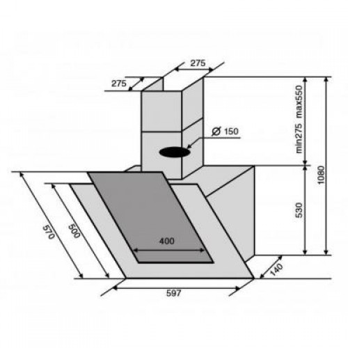 Вытяжка VENTOLUX FIJI 60 BK/WH (1000) TC IT