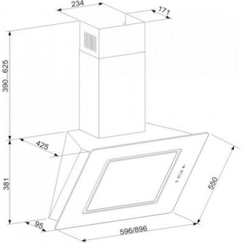 Вытяжка ELEYUS Venera A 1000 LED SMD 60 WH