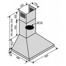 Вытяжка Ventolux MILANO 60 Inox (1000) PB