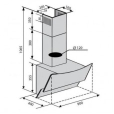 Вытяжка Ventolux WAVE 90 WH (1000) TRC IT