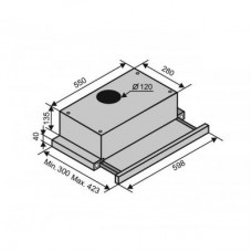 Вытяжка Ventolux GARDA 60 BK (650) IT H