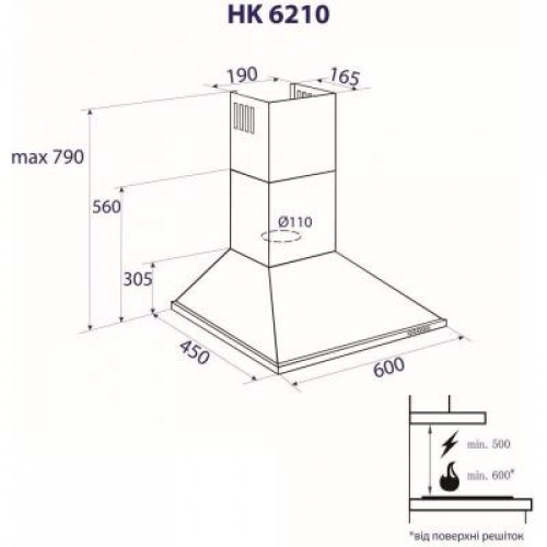 Вытяжка MINOLA HK 6210 BL 650