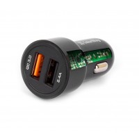 Автомобильное зарядное устройство ColorWay (2USB, 2.4A) QC3.0 Black (CW-CHA008-BK)
