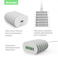 Зарядное устройство ColorWay White (CW-CHS07AW)