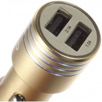 Автомобильное зарядное устройство GOLF GF-C06 Car charger 2USB 2.1A Gold
